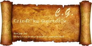 Cziráky Gusztáv névjegykártya